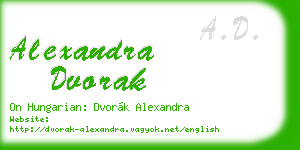 alexandra dvorak business card