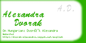 alexandra dvorak business card